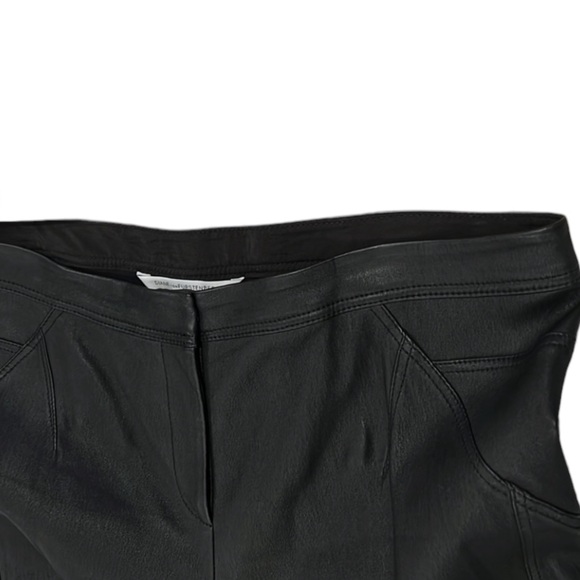 DVF Diane Von Furstenberg size 14 black “Liberty”leather pants straight leg - Picture 13 of 13